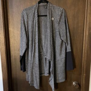 *3/$30* Jones New York Black and Grey Striped Cardigan